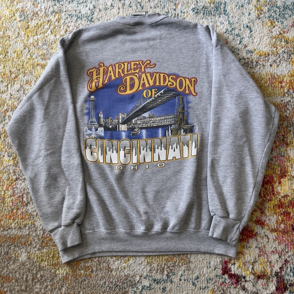 Vintage Y2K Harley Davidson Cincinnati Ohio Crewneck Medium